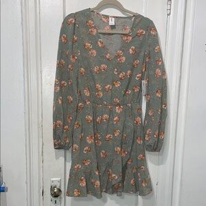 Abound Green Floral Mini Dress